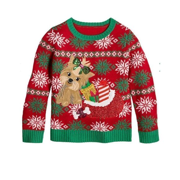 Celebrate Together Girls XXL Plus Dog Christmas Sweater - Picture 7 of 10